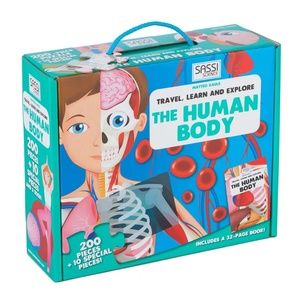 The Human Body Book and Puzzle - Travel Learn and Explore, 200 piece | Sassi